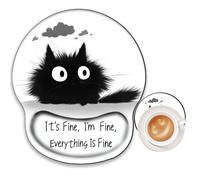 I am Fine Mouse Pad with Wrist Support Gel Mousepad Wrist Rest Ergonomic Mouse Mat Gaming Cushion Mouse Pads for Computer Office Work Women Men Kids