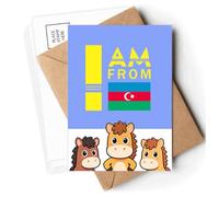 I Am From Azerbaijan Art Deco Fashion Postcards Envelopes Cards Mailing Year Horse
