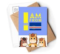 I Am From Cape Verde Art Deco Fashion Postcards Envelopes Cards Mailing Year Horse