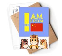 I Am From China Art Deco Fashion Postcards Envelopes Cards Mailing Year Horse