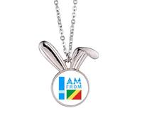 I Am From Congo Art Deco Fashion Rabbit Necklace Pendant Bunny Animal Jewelry Gift