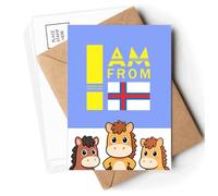 I Am From Faroe Islands Art Deco Fashion Postcards Envelopes Cards Mailing Year Horse