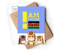 I Am From Kenya Art Deco Fashion Postcards Envelopes Cards Mailing Year Horse
