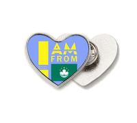 I Am From Macau Art Deco Fashion Heart Metal Pin Brooch Clip Love