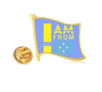 I Am From Moldova Art Deco Fashion Golden Metal Flag Lapel Pin Badge
