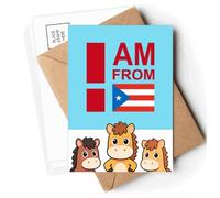 I Am From Puerto Rico Art Deco Fashion Postcards Envelopes Cards Mailing Year Horse