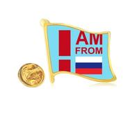 I Am From Russian Federation Golden Metal Flag Lapel Pin Badge