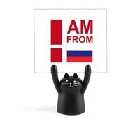 I Am from Russian Federation Memo Holder Cartoon Black Cat Stand Decoration