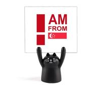 I Am from Singapore Art Deco Fashion Memo Holder Cartoon Black Cat Stand Decoration