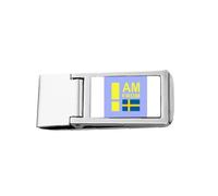 I Am from Sweden Art Deco Fashion Slim Money Clip Stainless Holder Pocket Wallet