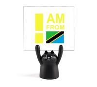 I Am from Tanzania Art Deco Fashion Memo Holder Cartoon Black Cat Stand Decoration