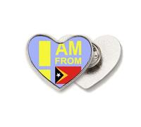 I Am From Timor Leste Art Deco Fashion Heart Metal Pin Brooch Clip Love