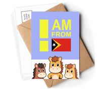 I Am From Timor Leste Art Deco Fashion Postcards Envelopes Cards Mailing Year Horse
