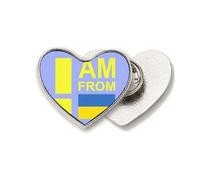I Am From Ukraine Art Deco Fashion Heart Metal Pin Brooch Clip Love