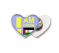 I Am From Western Sahara Art Deco Fashion Heart Metal Pin Brooch Clip Love
