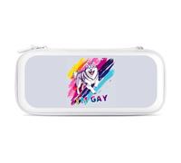 I Am Gay LGBT Siberian Husky Carry Case for Switch Carrying Cover Storage Bag Protective Accessories Travel White-Style