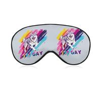 I Am Gay LGBT Siberian Husky Sleep Mask Soft Eye Mask Eye Cover Eyeshade Blindfold with Adjustable Strap