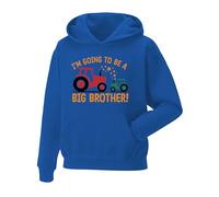 I am Going to be a Big Brother Hoodie| Promoted to Big Brother Tractor Hooded Top for Boys - Sibling Announcement hoodie, 100% Cotton, Perfect for New Baby Reveal Royal