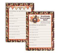 "I Am Grateful For" Gratitude Scavenger Hunt Thanksgiving Fill In Game Cards, Ten 5" x 7" Fill In The Blank Cards by AmandaCreation