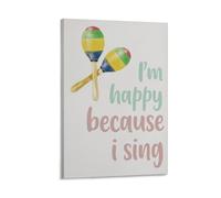 I Am Happy Because I Sing Music Quotes Poster Music Theory Educational Chart Poster 08x12inch(20x30cm)