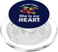 I Am Her Voice Mom Dad Family Autistic Kids Autism Awareness PopSockets PopGrip for MagSafe