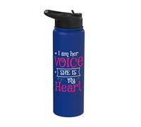 I Am Her Voice She is My Heart Stainless Steel Insulated Water Bottle