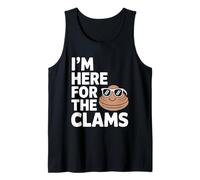 I Am Here for The Clams Beach Seafood Humor Ocean Sand Tank Top