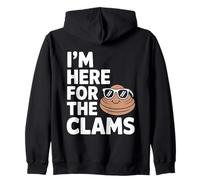 I Am Here For The Clams Beach Seafood Humor Ocean Sand Zip Hoodie