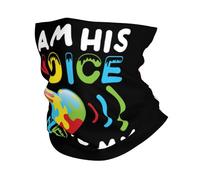 I Am His Voice He Is My Heart-Autism Face Cover Windproof Neck Gaiter Washable Headband For Men Women Climbing 26X30CM