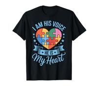 I Am His Voice He is My Heart Autism Parent T-Shirt