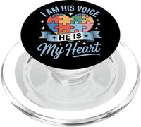 I Am His Voice He Is My Heart Autism Support PopSockets PopGrip for MagSafe