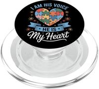 I Am His Voice He Is My Heart Autism Warrior PopSockets PopGrip for MagSafe