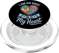 I Am His Voice He Is My Heart Proud Mom PopSockets PopGrip for MagSafe