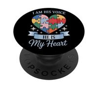 I Am His Voice He Is My Heart Special Needs Mom PopSockets Adhesive PopGrip