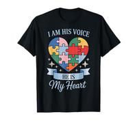 I Am His Voice He is My Heart Special Needs Mom T-Shirt
