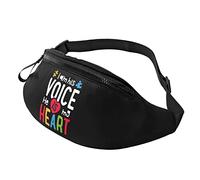 I Am His Voice He is My Heart Waist Bag Men's and Women's Adjustable Travel Chest Pack Outdoor Running Waist Bag