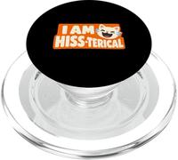 I Am Hiss-terical Funny Cat Pun Laughing Kitty PopSockets PopGrip for MagSafe
