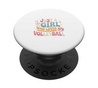 I Am Just a Girl Who Loves Volleyball Simple Sporty Look PopSockets Adhesive PopGrip