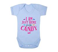 I Am Just Here for The Candy Halloween Statement Baby Grow Vest, 3-6 Months, Pastel Blue