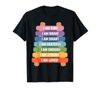 I Am Kind Brave Smart - Rainbow Xylophone Kids Affirmation T-Shirt