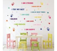 I Am Kind I Am Smart I Am Brave Wall Decals - Mental Health Classroom Decor, Nursery Art Prints for Bedroom, Reading Corner & Homeschool.