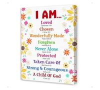 I Am Loved Christian Wall Art for Kids Biblical Positive Affirmations Nursery Sunday School Classroom Decor(Unframed,16x24inch(40x60cm))