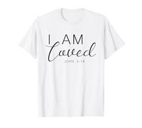 I Am Loved John 3:16 Faith Inspiration Value Graphic T-Shirt, Men, White, XL