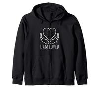 I AM LOVED Love Heart Hands Zip Hoodie