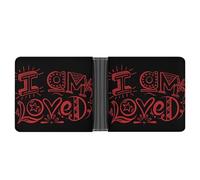 I Am Loved Printed Bifold Wallet with Hidden Compartments Pocket Money and Credit Card Holder for Men Women