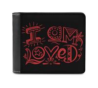 I Am Loved Printed Bifold Wallet with Hidden Compartments Pocket Money and Credit Card Holder for Men Women