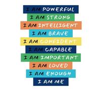 I AM ME - Composition Notebook Journal for Boys with Positive Affirmations: Powerful, Strong, Intelligent, Brave, Confident, Capable, Important, Loved, Enough