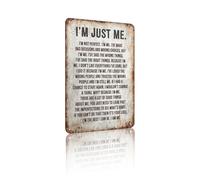 "I Am Me, Imperfect But Authentic" Vintage Metal Aluminum Sign Wall Decor for Closet, Balcony, Porch, Bedroom, Study - 8x12 Inches Whimsical Decor (26020)