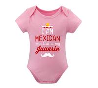 I Am Mexican And This Is My Juansie - Funny Outfit - Cute Infant One-Piece Baby Bodysuit Pink-style 6months