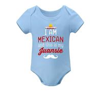 I Am Mexican And This Is My Juansie - Funny Outfit - Cute Infant One-Piece Baby Bodysuit Sky Blue-style 3months